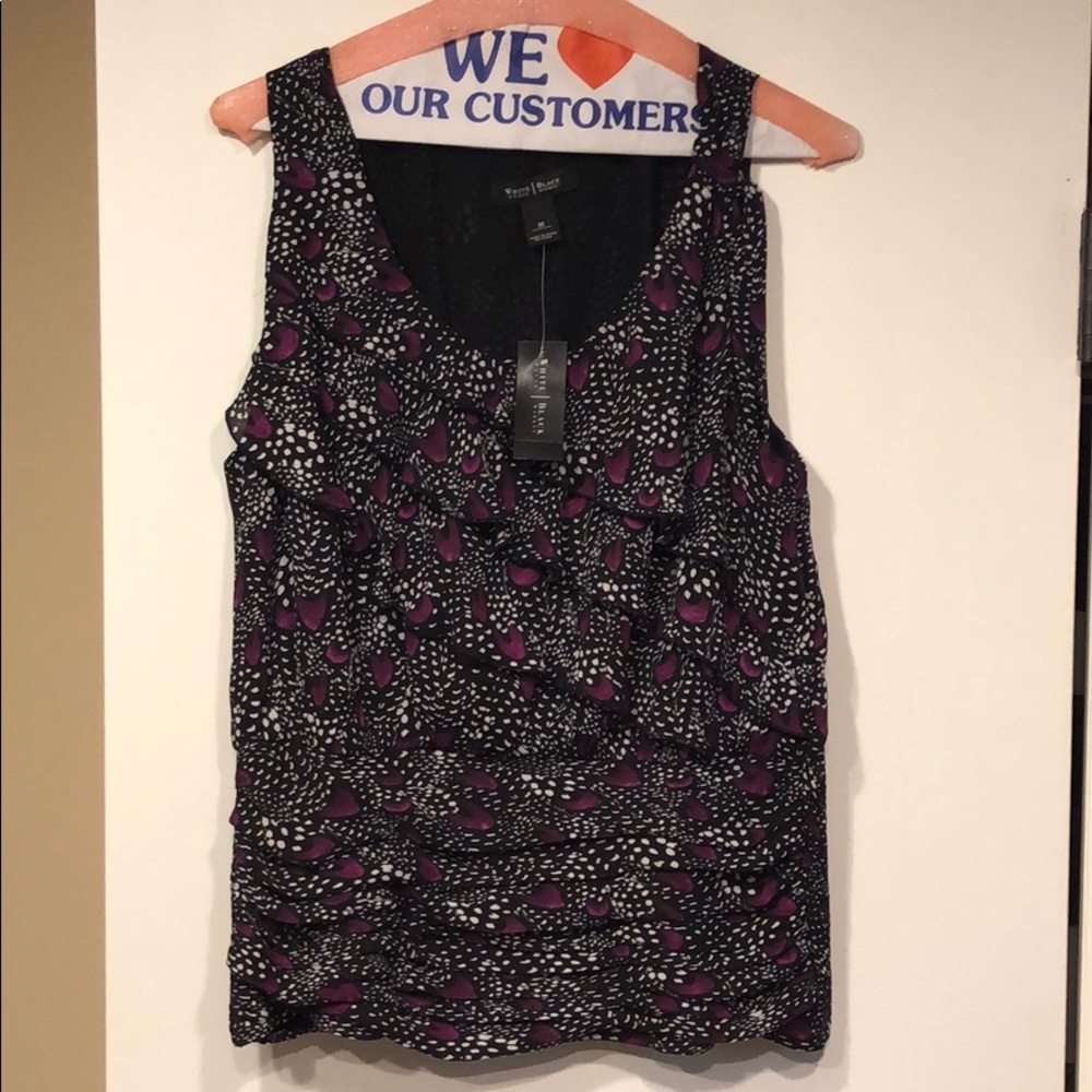 WHBM purple/white/black Shirt.